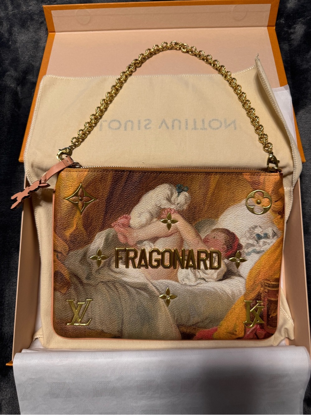 Louis Vuitton Fragonard Pink and Gold Canvas Chain-Handle Shoulder Bag